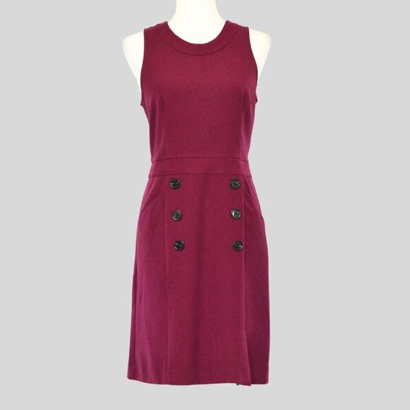 BANANA REPUBLIC Women's Button Accent Burgundy Dress Size 6 - Picture 1 of 8